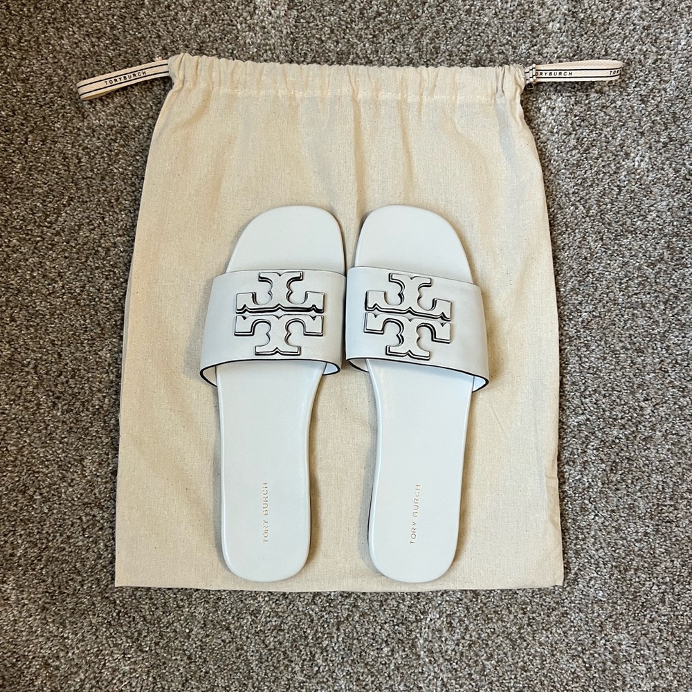 Tory Burch Ines Slide Sandal - White - Size 9